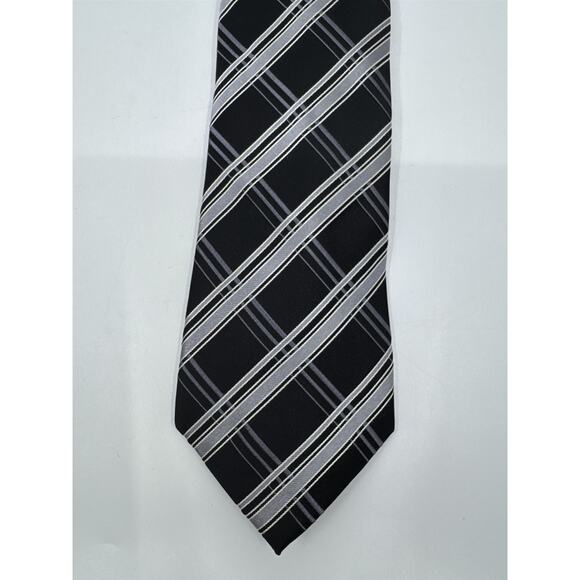 Sean John Black and Grey Striped Men's Neck Tie - Picture 2 of 13